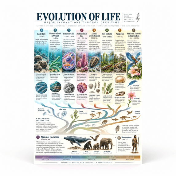 DailyMood Geologic Time Poster, Evolution of Life Timeline with ...