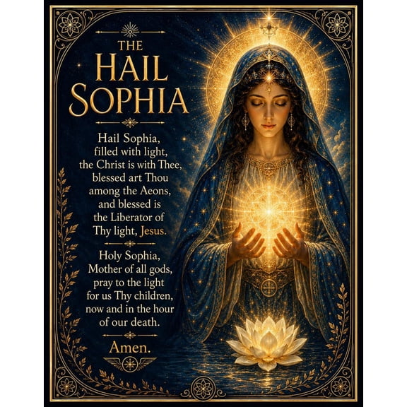 DailyMood Hail Sophia Gnostic Prayer Wisdom Scripture Cross Reference Poster Frameless