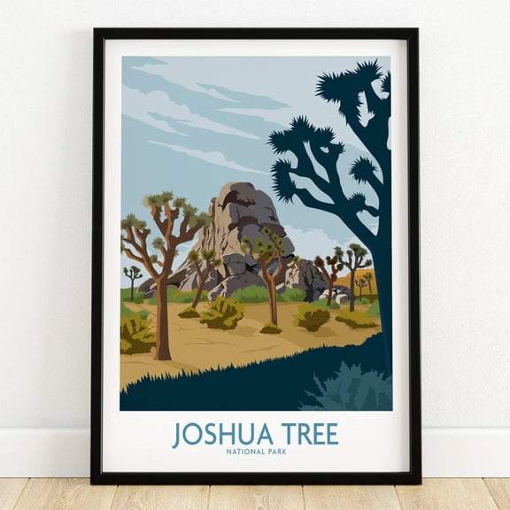 DailyMood Joshua Tree National Park Iconic Desert Landscape Art Wall Decor Poster Print Warm Sunset Matte Finish Style