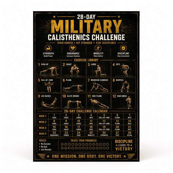 Muscle Machine Challenge DailyMood Military Calisthenics 15 Minute Bodyweight Fitness Challenge ...