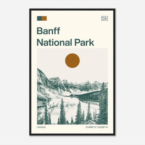 DailyMood Minimalist Monochrome Landscape Photo Banff National Park Poster Wall Decor Canada Theme