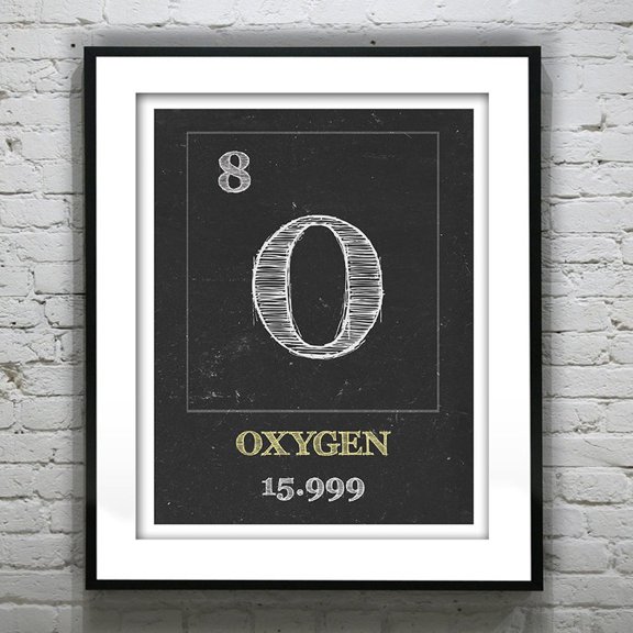 DailyMood Minimalist Oxygen Element O 8 Design Periodic Table Poster Unframed Wall Art Print