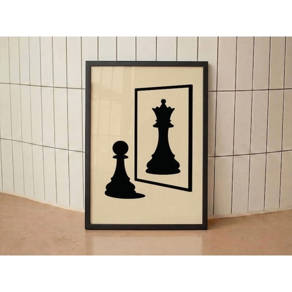 DailyMood Motivational Pawn to Queen Concept Chess Poster Wall Art Frameless Office Decor