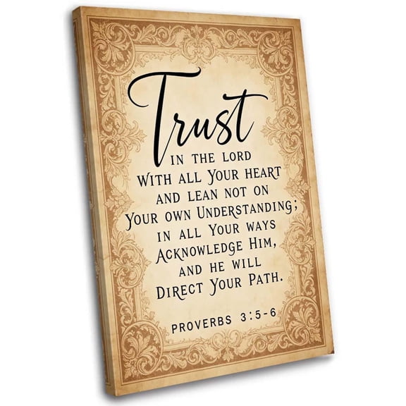 DailyMood Proverbs 3 5 6 Trust in the Lord Scripture Cross Reference Poster Frameless