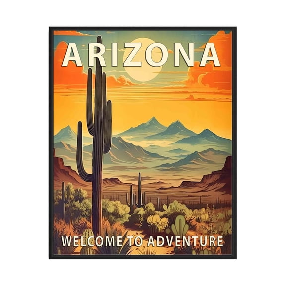 DailyMood Retro Arizona State Landscape Adventure Mountain Poster Art Print Wall Decor Unframed