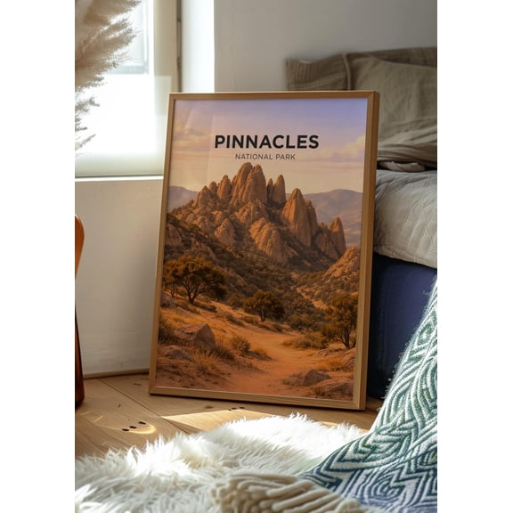 DailyMood Retro Wilderness Landscape Art Pinnacles National Park Poster Wall Decor California Theme