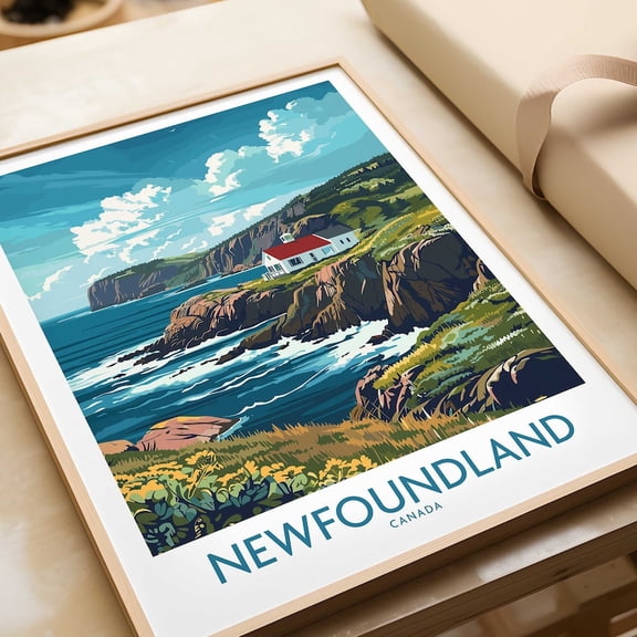 DailyMood Rugged Canadian Coastline Landscape Newfoundland Canada Wall Art Poster Print Multicolor Unframed