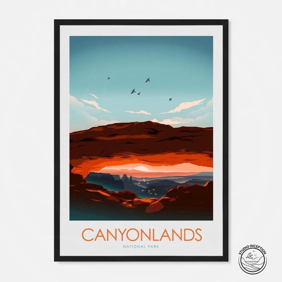 DailyMood Rustic Canyonlands National Park Poster Utah Desert Travel Wall Art Print Red Rock Theme