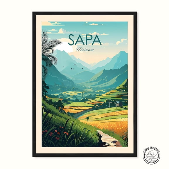DailyMood Sapa Vietnam Terraced Rice Fields Travel Wall Art Poster Print Unframed Landscape Art