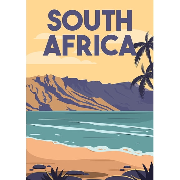 DailyMood South Africa Beach Retro Travel Advertisement Wall Decor Art Poster Print