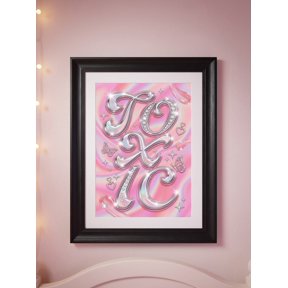 DailyMood Toxic Balloon Letters Metallic Retro Print Cutecore Poster Pastel Y2K Wall Art Unframed