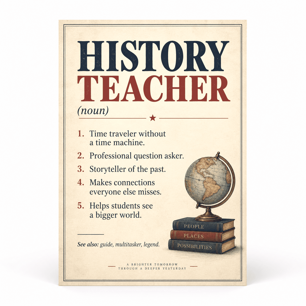 DailyMood US History Poster for Classroom, History Teacher Definition ...