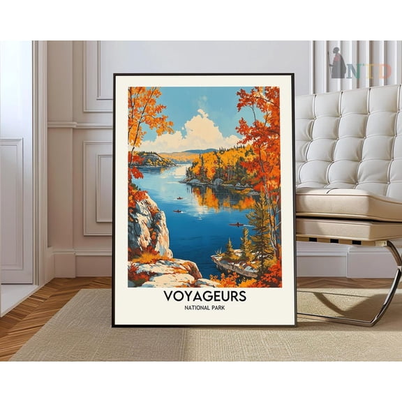 DailyMood Voyageurs National Park Minnesota Scenic Wilderness Travel Poster Nature Wall Art Multicolor Unframed Print