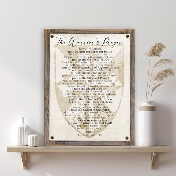 DailyMood Warrior of God Prayer Armor of God Scripture Christian Wall Art Poster Frameless