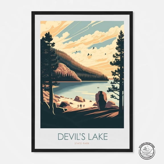 DailyMood Wisconsin Scenic Hiking Devils Lake State Park Poster Unframed Wall Decor Art Print Nature Multicolor