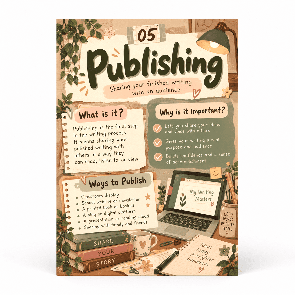 DailyMood Writing Process Poster, Publishing and Sharing Your Story ...