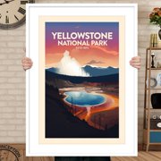 DailyMood Yellowstone Wyoming Vintage Travel National Park Poster Wall Art Print