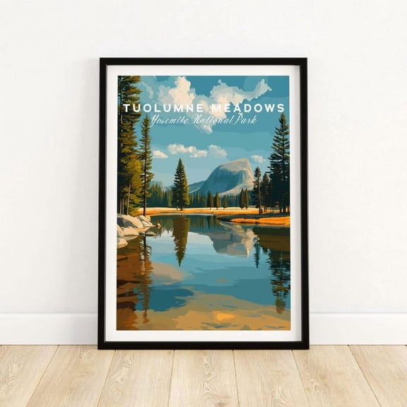 DailyMood Yosemite National Park Tuolumne Meadows Scenic Meadow Wall Art Print Unframed Vintage Travel Poster