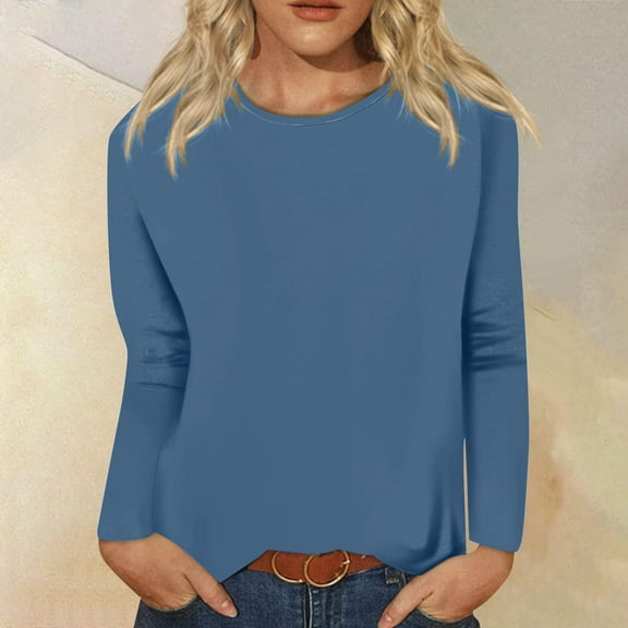 DailyTrove BasicEssentials Women's Short Sleeve Crew Neck T-Shirt - Durable Material, Relaxed Design for Grocery Runs & Home Wear for Women,Blue,S