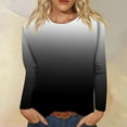 thumbnail image 1 of DailyTrove BasicEssentials Women's Short Sleeve Ombre Crew Neck Top - Trendy Color-Blend Design for Women,Black,S, 1 of 5
