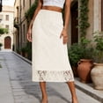 thumbnail image 1 of DailyTrove Fashion Women‘s Solid Color Casual High Waist Lace Skirts, 1 of 6