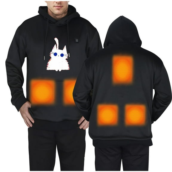 DailyTrove Men & Women's Winter Smart Heated Hoodie, Fashion Print, 5 - Zone Warmth Electric