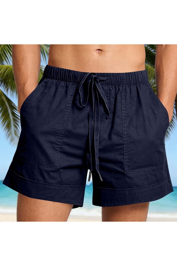 Men's Elastic Waist Drawstring Casual Shorts, Comfortable & Versatile