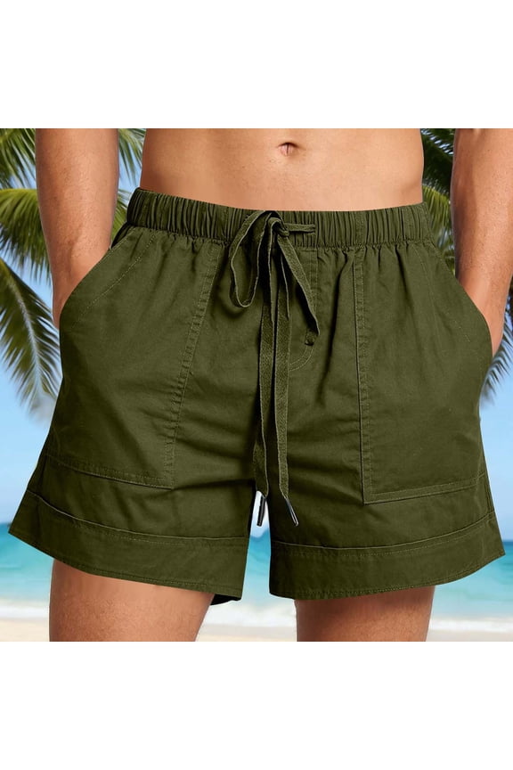 Men's Elastic Waist Drawstring Casual Shorts, Comfortable & Versatile