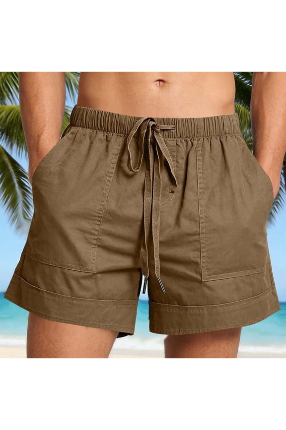 Men's Elastic Waist Drawstring Casual Shorts, Comfortable & Versatile