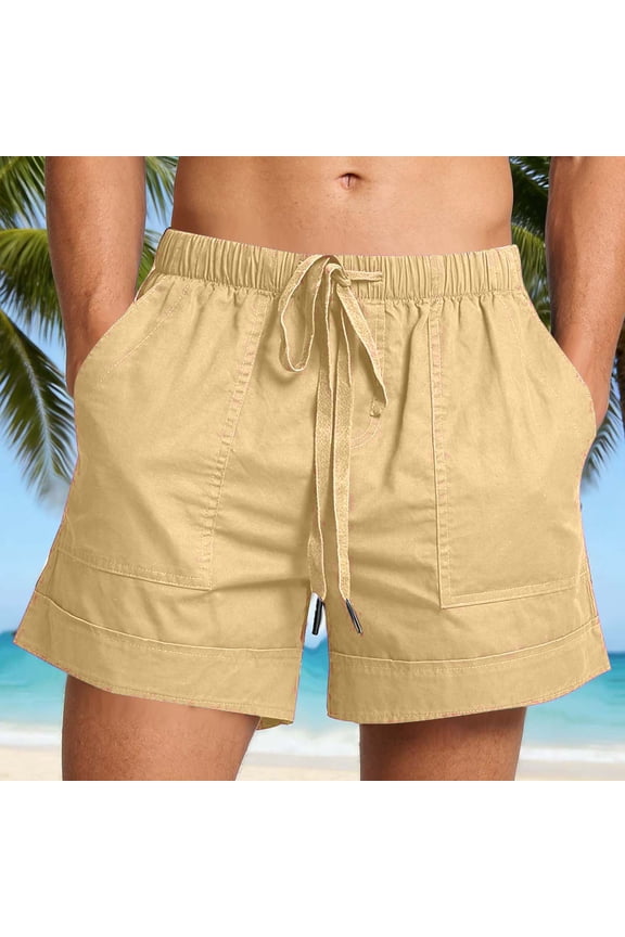Men's Elastic Waist Drawstring Casual Shorts, Comfortable & Versatile