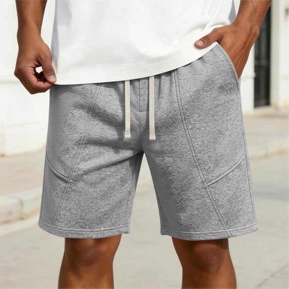 DailyTrove Men's Linen Blend Drawstring Casual Shorts, Breathable Summer & Beach Style