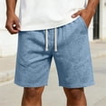 thumbnail image 1 of DailyTrove Men's Linen Blend Drawstring Casual Shorts, Breathable Summer & Beach Style, 1 of 6