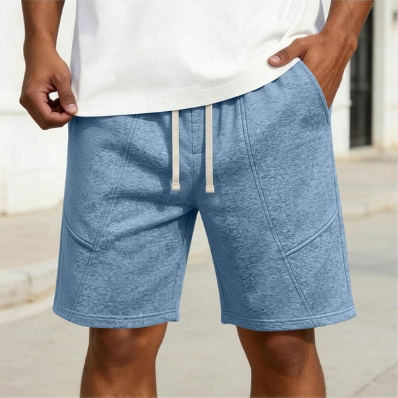 DailyTrove Men's Linen Blend Drawstring Casual Shorts, Breathable Summer & Beach Style