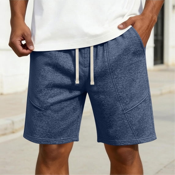 DailyTrove Men's Linen Blend Drawstring Casual Shorts, Breathable Summer & Beach Style