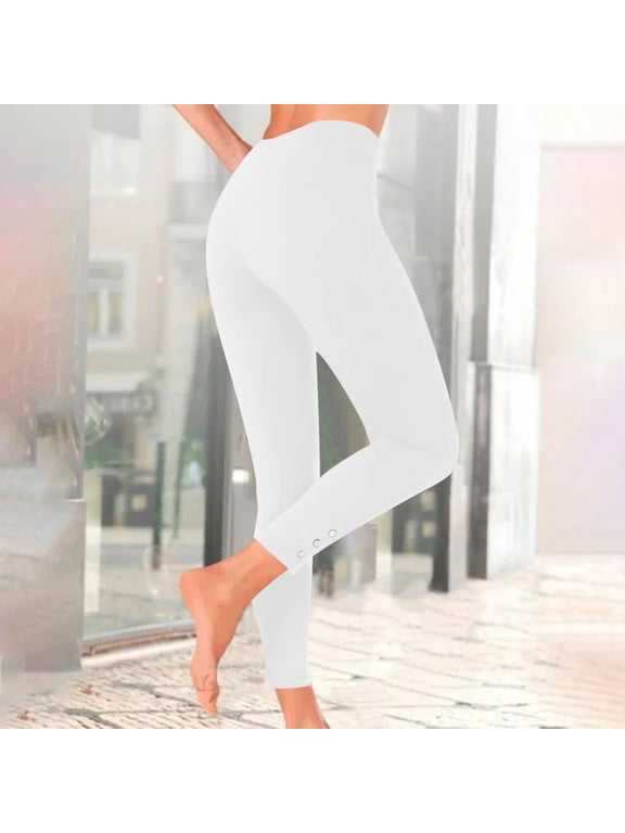 Plain Solid High Rise Full Length Athletic Leggings Stretch All-Match Workout Trousers