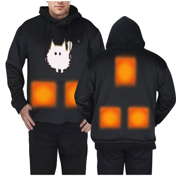 DailyTrove Unisex Winter Smart Heated Hoodie, Fashion Print, 5 - Zone Warmth Electric