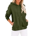 thumbnail image 1 of DailyTrove Women Basic Solid Color Hooded Sweatshirt Long Sleeve Drawstring Pullover Hoodie with Pockets, 1 of 8