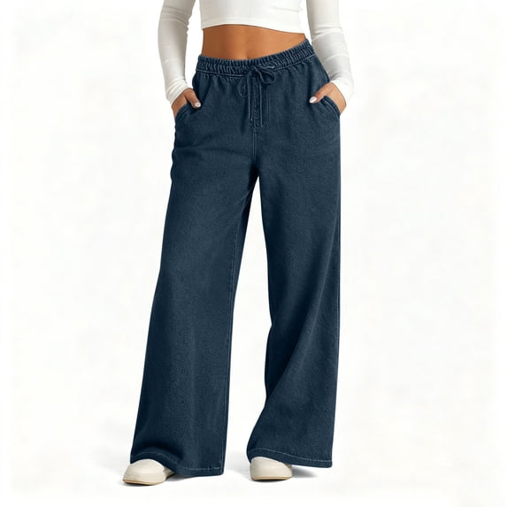 DailyTrove Women High Waist Wide Leg Jeans Casual Loose Fit Denim Pants