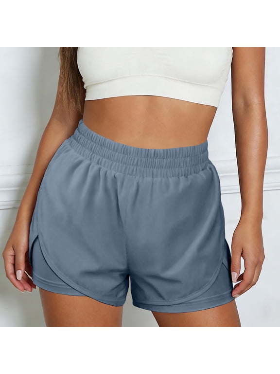 Women Neon Green Athletic Shorts with Pockets Stretchy Workout Running Shorts