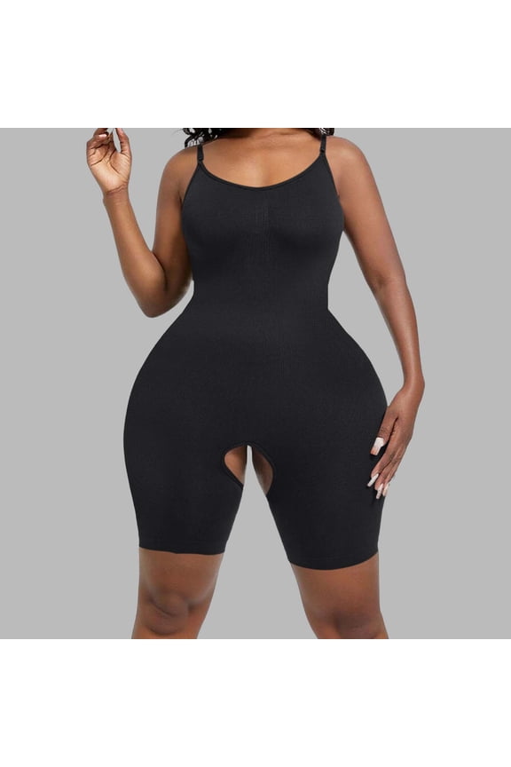 Women Plus Size Seamless Shapewear Bodysuit High Waisted Tummy Control Romper