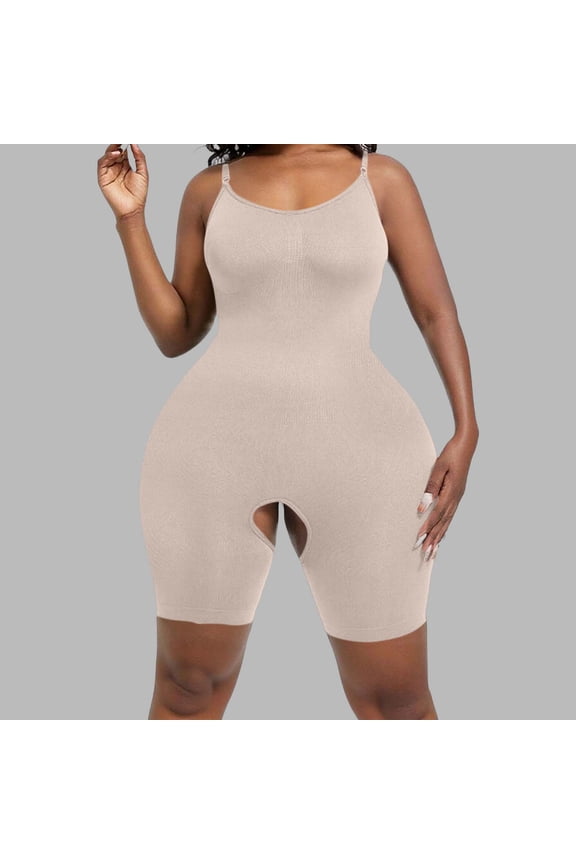 Women Plus Size Seamless Shapewear Bodysuit High Waisted Tummy Control Romper
