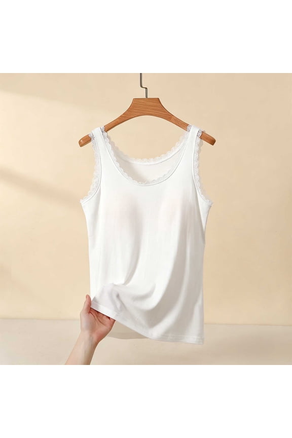 Women Simple U Neck Soft Breathable Solid Sleeveless Everyday Tank Top