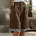 thumbnail image 1 of DailyTrove Women Solid Linen Blend Wide Leg Pants Casual High Waist Drawstring Beach Pants with Pockets, 1 of 6