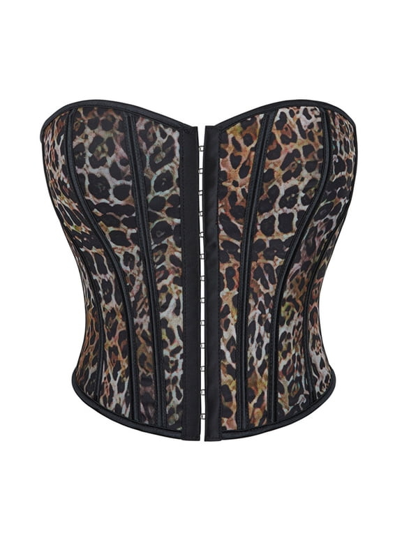 Women's Animal Print Overbust Corset - Polyester-Cotton Blend Vintage Shapewear, Slimming for Theme Events & Daily Wear for women