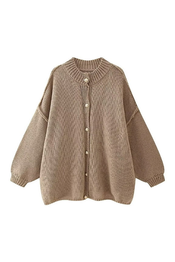 Women's Argyle Knit Cardigan, Long Sleeve, Casual Office & Lounge Wear, Soft Cotton Blend, Plus Size Friendly