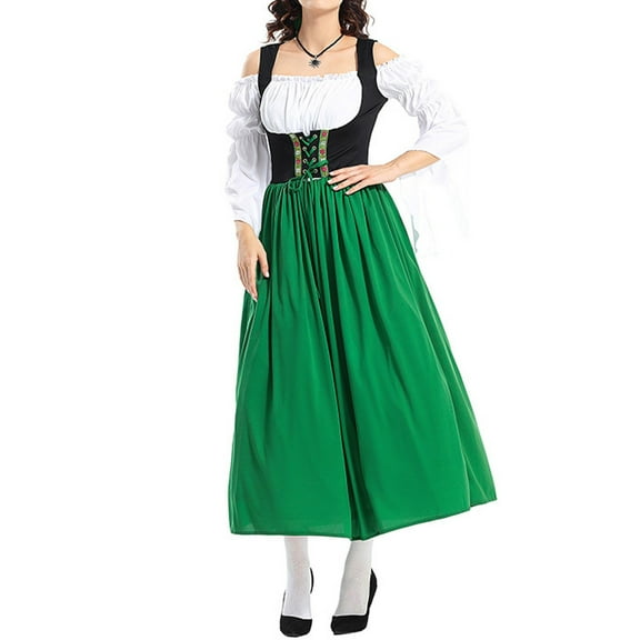 DailyTrove Women's Bavarian Dirndl Dress - Polyester Oktoberfest Festival Outfit, Traditional for Beer Celebrations