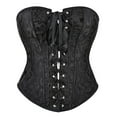 thumbnail image 1 of DailyTrove Women's Black Lace-Up Overbust Corset - Polyester Formal & Casual Shapewear, Versatile for Events & Daily Use for women, 1 of 6