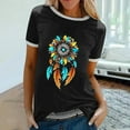 thumbnail image 1 of DailyTrove Women's Boho Dreamcatcher Print Short Sleeve T-Shirt - Casual Loose Tee, Spiritual for Festivals & Outings, 1 of 6