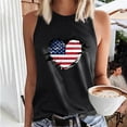 thumbnail image 1 of DailyTrove Women's Broken American Flag Heart Tank Top - Polyester Patriotic & Edgy Wear, Stylish for Gatherings, 1 of 5