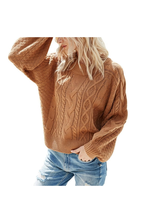 Women's Cable Knit Top, Long Sleeve, Casual Office & Date Wear, Warm Wool , Plus Size Friendly